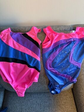 Freestyle Danskin Girls Gymnastic/Dance Vibrant Leotards Set of 2 Large 10/12